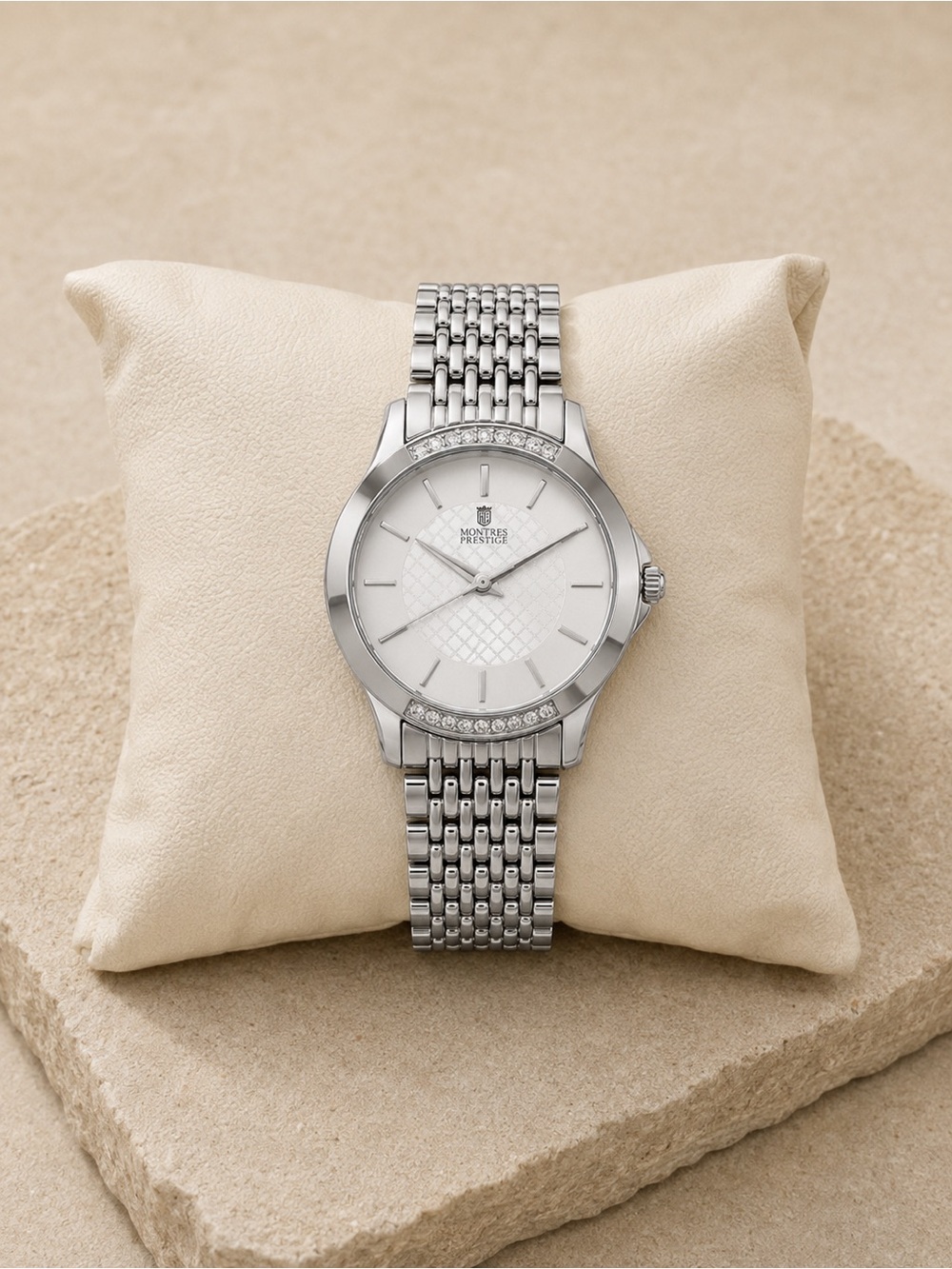 Montres Prestige X Invicta Women’s Silver-Tone Crystal Accent Watch – New in Box